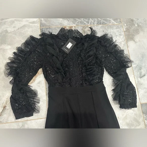 Fashion Nova Black Trousers Jumpsuit - Picture 11 of 16